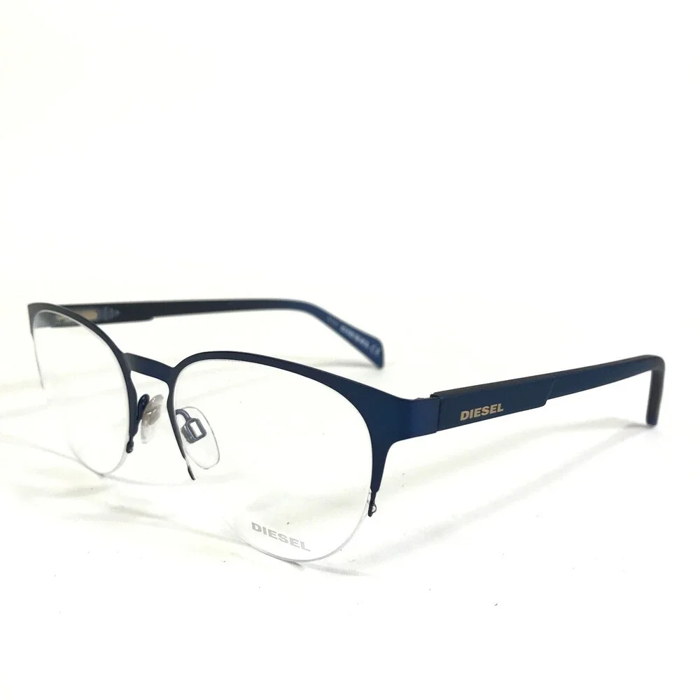 Diesel Eyeglasses Frames DL5158 Col.091 Blue Round Half Rim 52-19-145